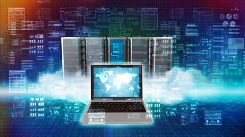 Internet cloud server Computing Internet cloud computing server conceptual... 스톡 사진