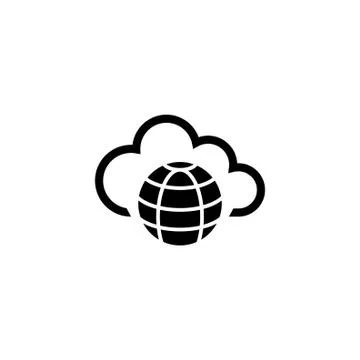 Internet Cloud Technology, Global Web Net Flat Vector Icon Stock Illustration
