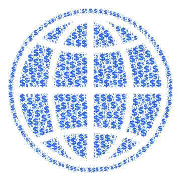 Internet Collage of Dollar and Dots Stock Illustration