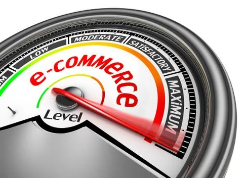 Internet commerce level to maximum conceptual meter Stock Illustration