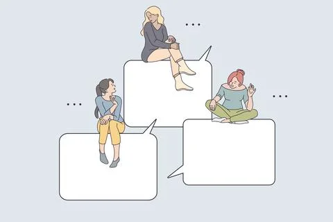 Internet communication and chatting concept 库存插图