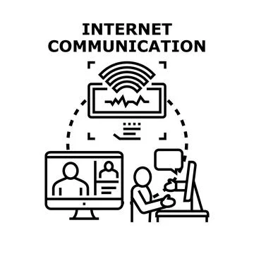 Internet communication and global networking connecting people Stock Illustration