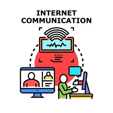 Internet communication and global networking connecting people Stock Illustration