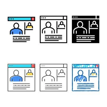 Internet communication color icon vector flat simplified Stock Illustration
