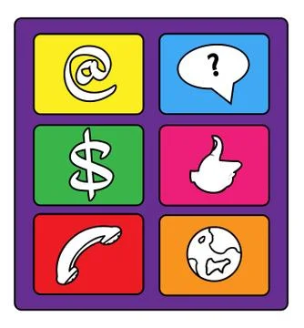 Internet Communication Icons Stock Illustration