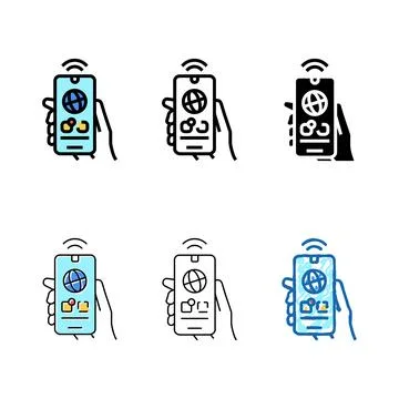 Internet communication mobile app color icon vector series Stock Illustration