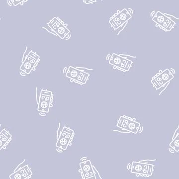 Internet communication mobile app line seamless pattern Stock Illustration