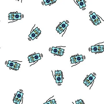 Internet communication mobile app vector seamless pattern Stock Illustration