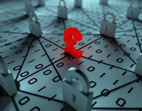 Internet communication, pound and lock, security and protection Illustration