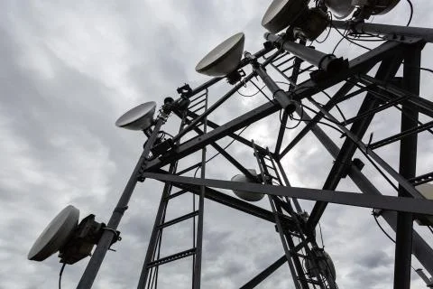Internet, communications and network concept with pictures of data transfer by Stock Photos