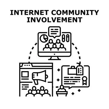 Internet community involvement global digital connection concept 스톡 일러스트