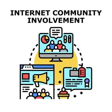 Internet community involvement global digital connection concept Stock Illustration