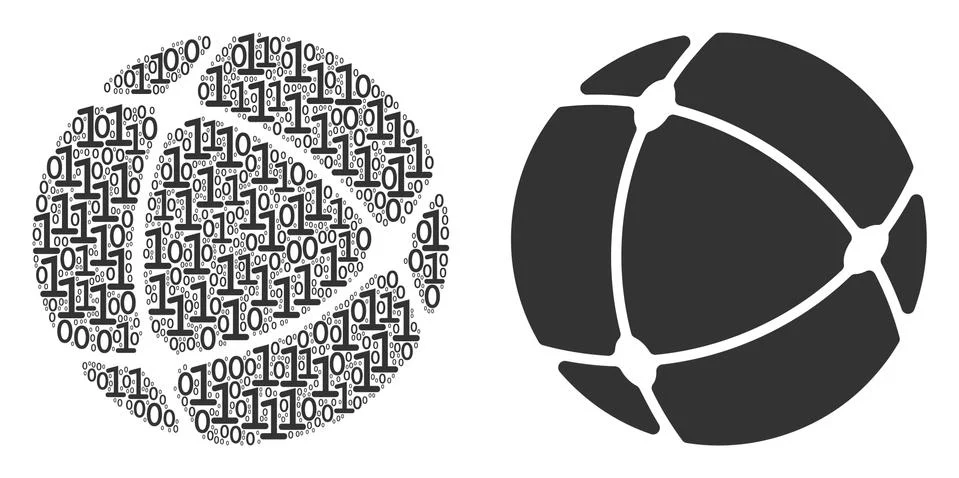 Internet Composition of Binary Digits Illustrazione stock