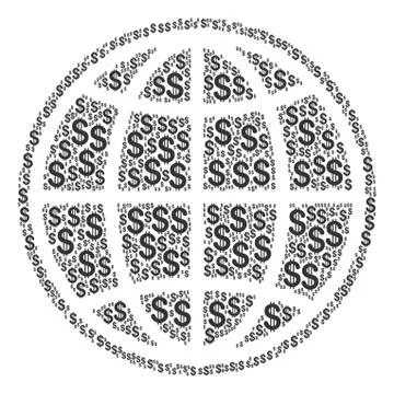 Internet Composition of Dollar Stock Illustration