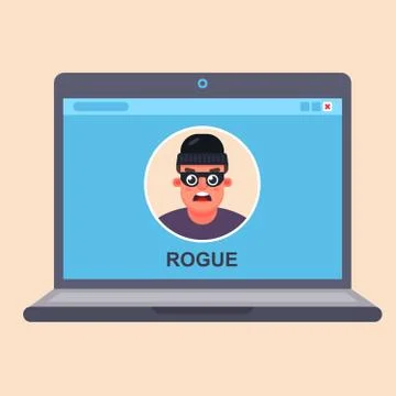 Internet computer fraud. Stock Illustration