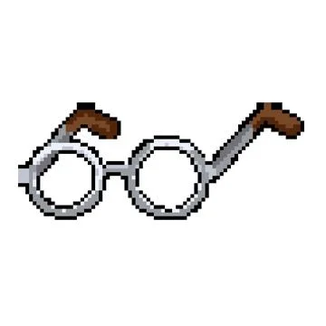 Internet computer glasses pixel art vector illustration Stock Illustration