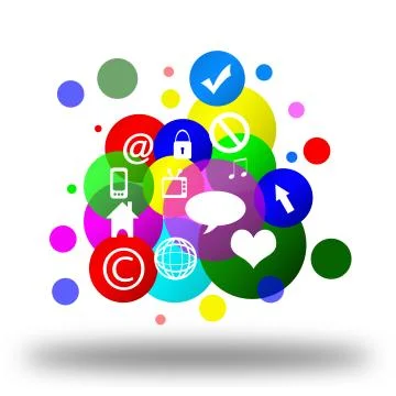 Internet, computer icon, Illustrazione stock