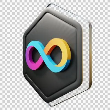 Internet Computer (ICP) Badge Right View Crypto Isolated On White Background Stock Illustration