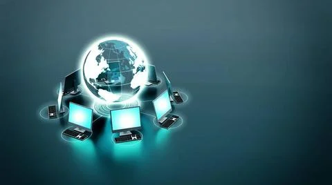 Internet Computer Network Concept 3D rendering Conceptual image of interne... Stock Photos