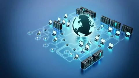 Internet Computer Network Concept 3D rendering Conceptual image of interne... Stock Photos