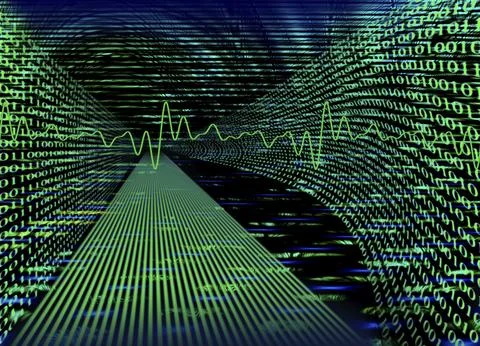 Internet concept - binary code, technology-style background Stock Illustration