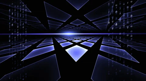 Internet Concept, Data Flow, Blue Geometrical Horizon, Communication Concept Stock-Footage 57982299