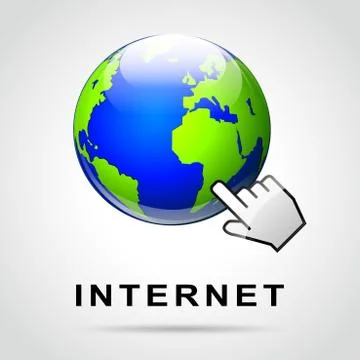 Internet concept with earth design 库存插图