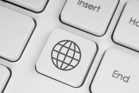 Internet concept on keyboard background Stock Photos