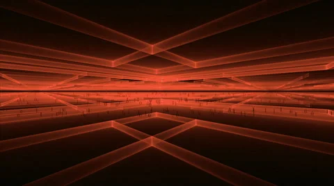 Internet Concept, Matrix, fiery red Cubic Geometrical Perspective Stock Footage 50549138