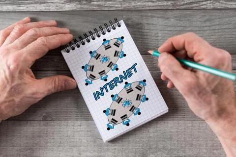 Internet concept on a notepad Stock-Fotos