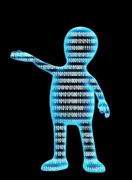 Internet concept - person from a binary code Stock Illustration
