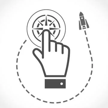 Internet concept of startup after click Stock Illustration