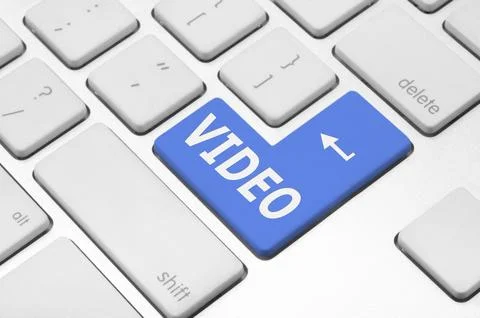 Internet concept: Video key on the computer keyboard Illustrazione stock