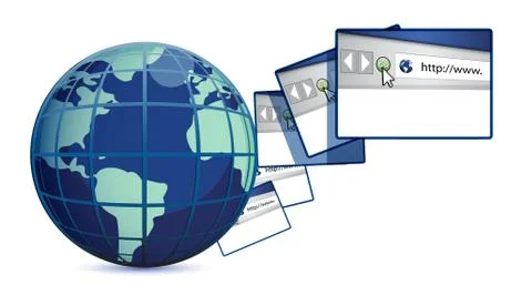 Internet concept on white background Illustrazione stock