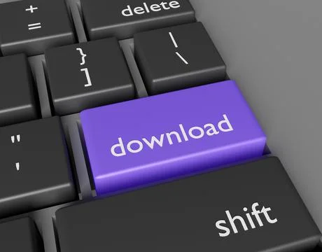 Internet concept. Word Download on button of computer keyboard Stock-Illustration