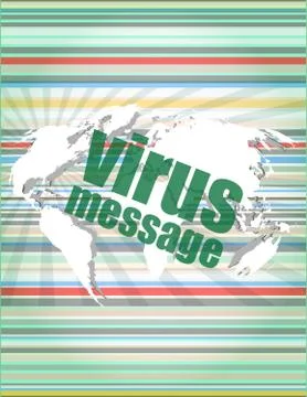 Internet concept: words virus message on digital screen. concept of citation, イラスト素材