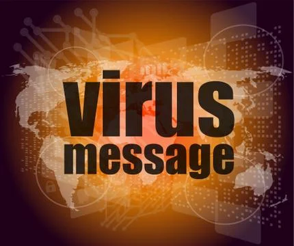 Internet concept: words virus message on digital screen Stockillustratie