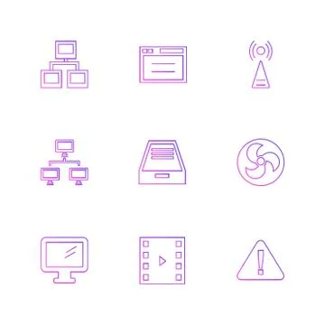 Internet , connecetivity , network , equlilizer , eps icons set vector Stock Illustration