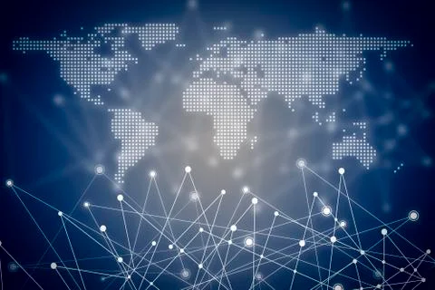 Internet connected on abstract background /Technology concept Stock Photos