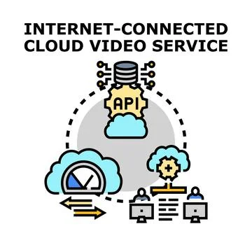 Internet connected cloud video service platform イラスト素材