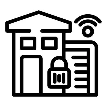 Internet connected smart home icon outline vector Stock Illustration