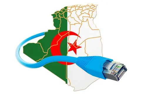 Internet connection in Algeria concept. 3D rendering Illustrazione stock