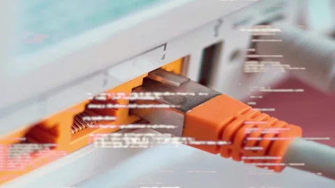 Internet connection and close-up of a router Vídeo Stock 295582008