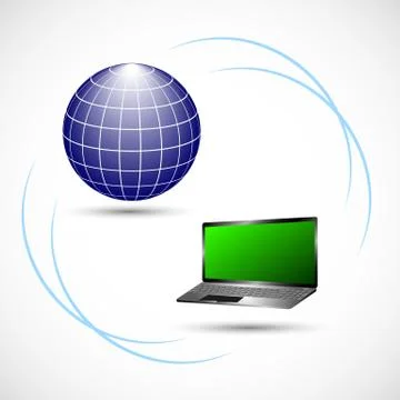 Internet connection between computer and server Stock Illustration