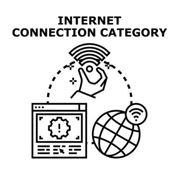 Internet connection category and global network concept イラスト素材