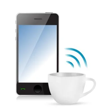 Internet connection coffee mug concept Stock Illustration