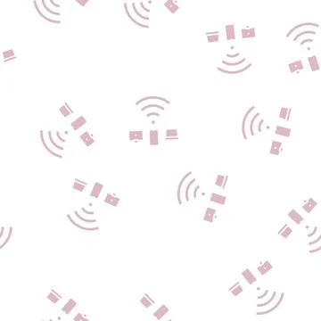 Internet connection devices glyph seamless pattern Illustrazione stock
