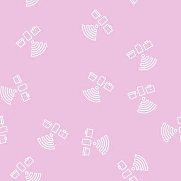 Internet connection devices line seamless pattern 스톡 일러스트