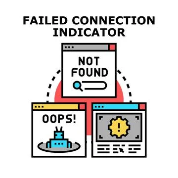 Internet connection failure indicator concept vector Illustrazione stock