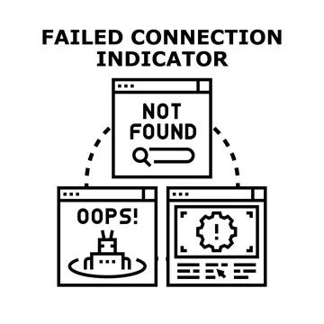 Internet connection failure indicator concept vector Stock Illustration